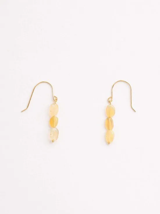 K10 3-grain opal pierced earrings