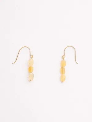 K10 3-grain opal pierced earrings