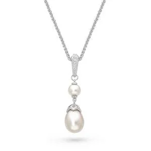 Kit Heath Sterling Silver Astoria Glitz Twin Pearl Necklace
