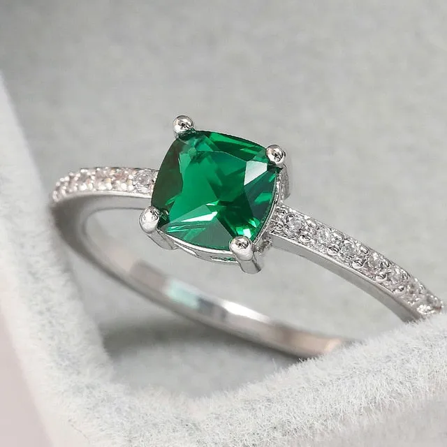 KNOCK high quality Many color Sky Blue Stone Ring Wedding Engagement Gift Luxury Inlaid Stone Ring