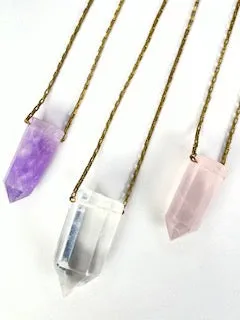 Large Chunky Crystal Pendant Statement Necklace