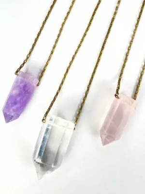 Large Chunky Crystal Pendant Statement Necklace