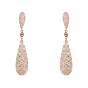 Latelita Long Drop Earrings Dipped in Rose Gold