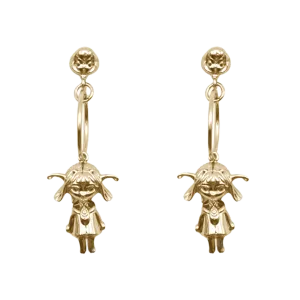 Lil Drop Hoop Earrings in Gold