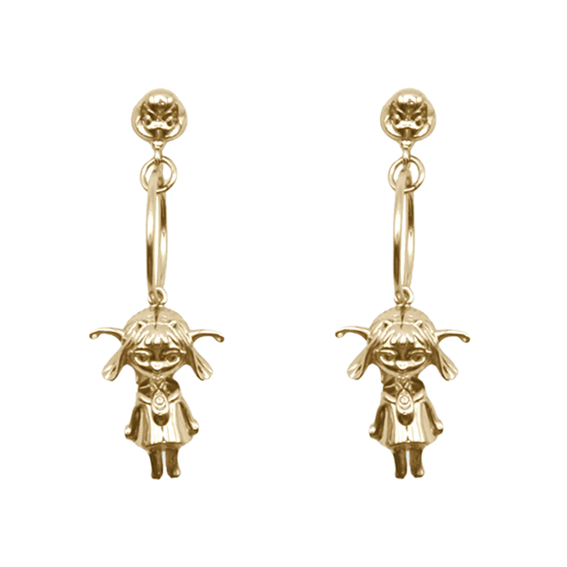 Lil Drop Hoop Earrings in Gold