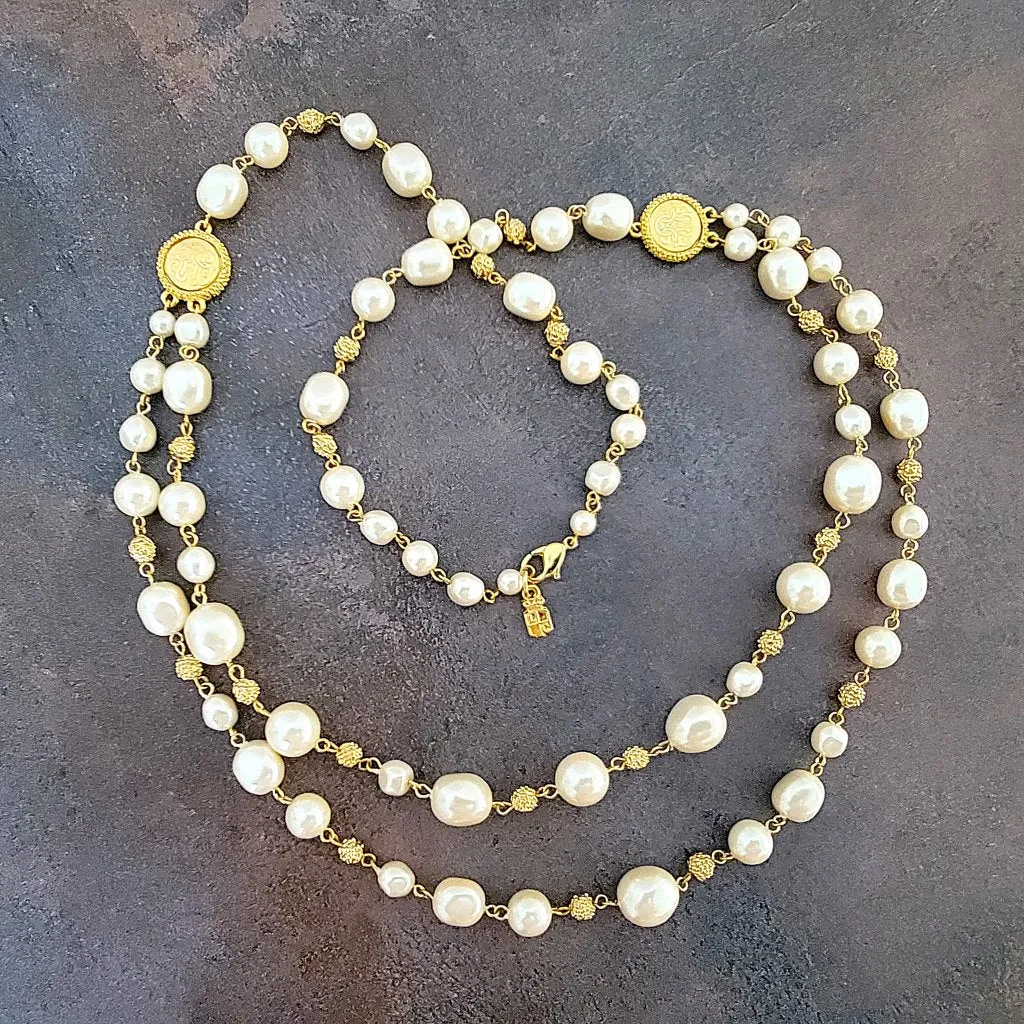 Long Faux Pearl Necklace Liz Claiborne