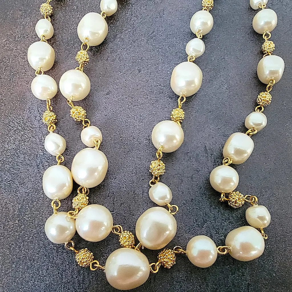 Long Faux Pearl Necklace Liz Claiborne