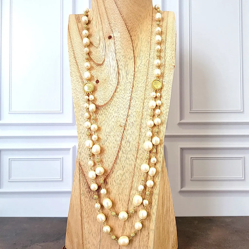 Long Faux Pearl Necklace Liz Claiborne