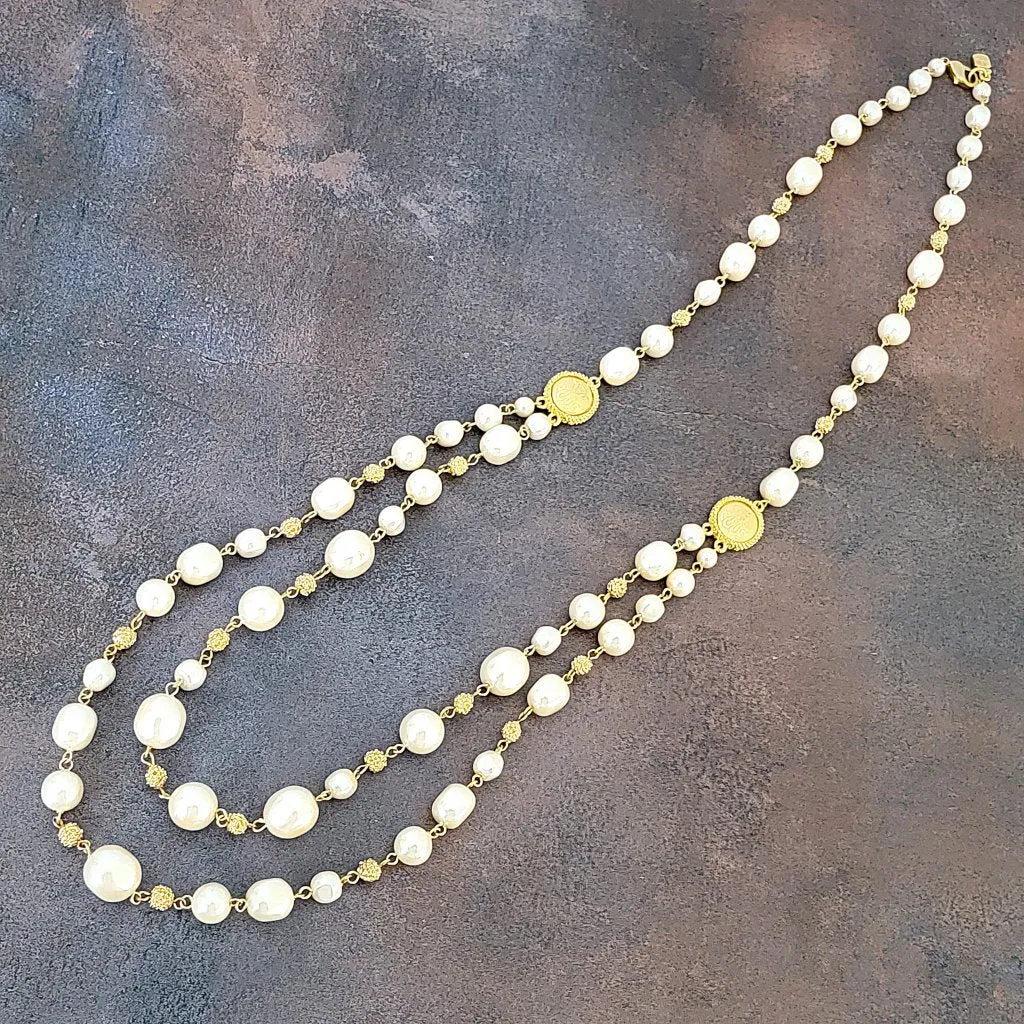 Long Faux Pearl Necklace Liz Claiborne