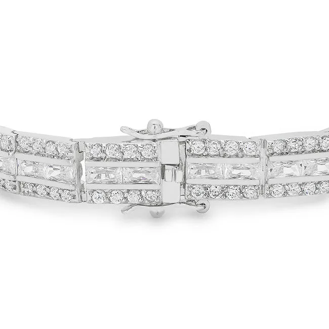 LOVCIA Jewelry Elegance Silver Tone Cubic Zirconia Bracelet