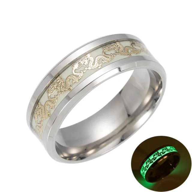 Luminous glow in the dark Dragon Rings for Men or Women