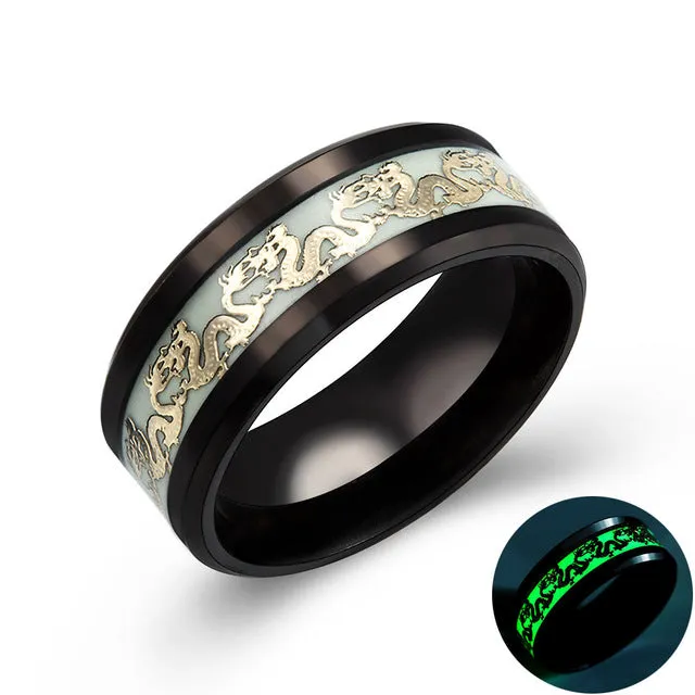 Luminous glow in the dark Dragon Rings for Men or Women
