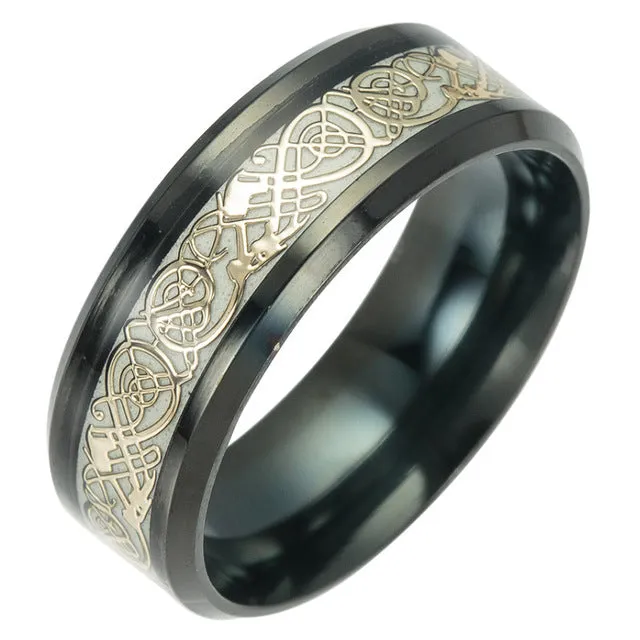 Luminous glow in the dark Dragon Rings for Men or Women