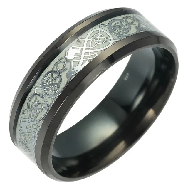 Luminous glow in the dark Dragon Rings for Men or Women