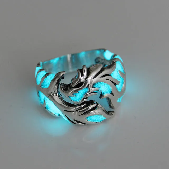 Luminous glow in the dark Dragon Rings for Men or Women