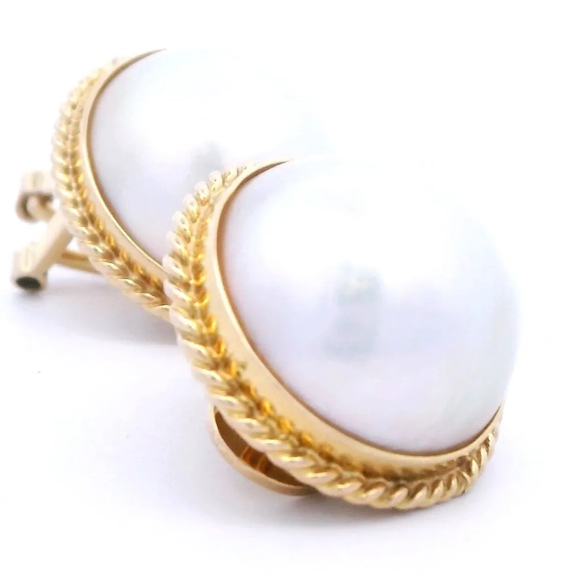 Luxurious 14ct Yellow Gold Pearl Set Clip-On Earrings - Perfect for Weddings