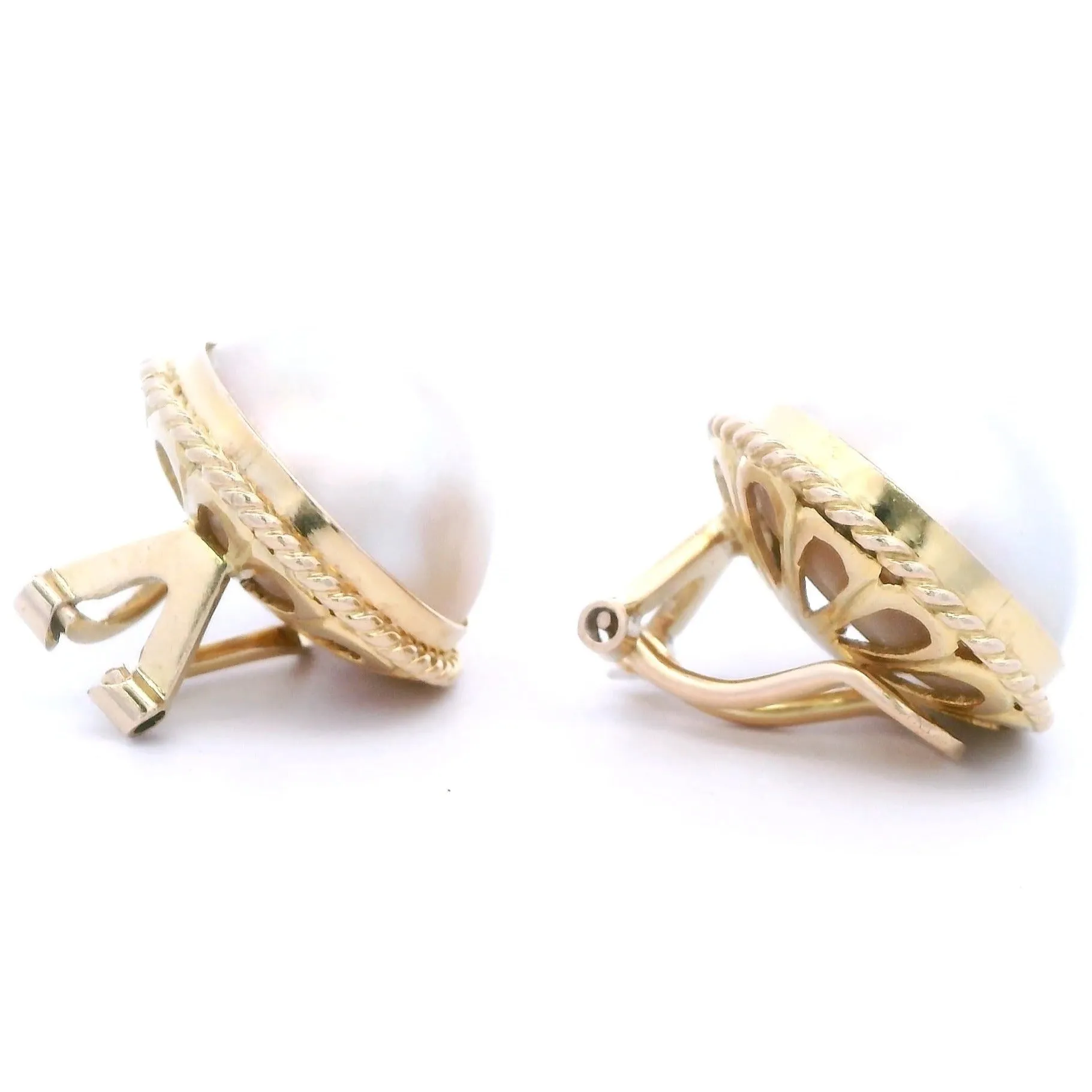 Luxurious 14ct Yellow Gold Pearl Set Clip-On Earrings - Perfect for Weddings