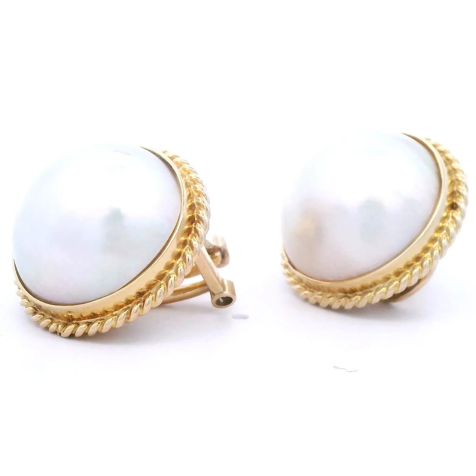 Luxurious 14ct Yellow Gold Pearl Set Clip-On Earrings - Perfect for Weddings