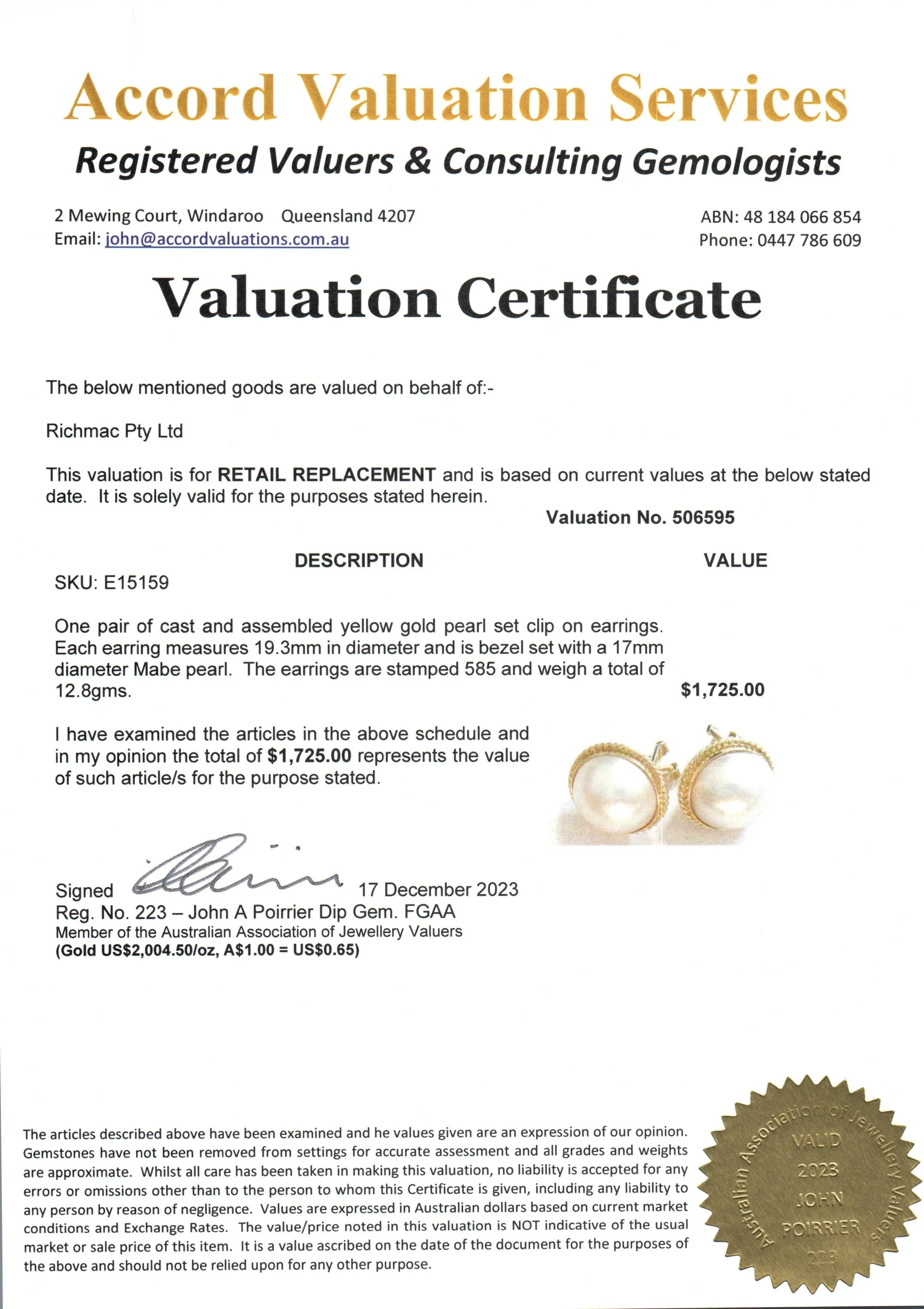 Luxurious 14ct Yellow Gold Pearl Set Clip-On Earrings - Perfect for Weddings