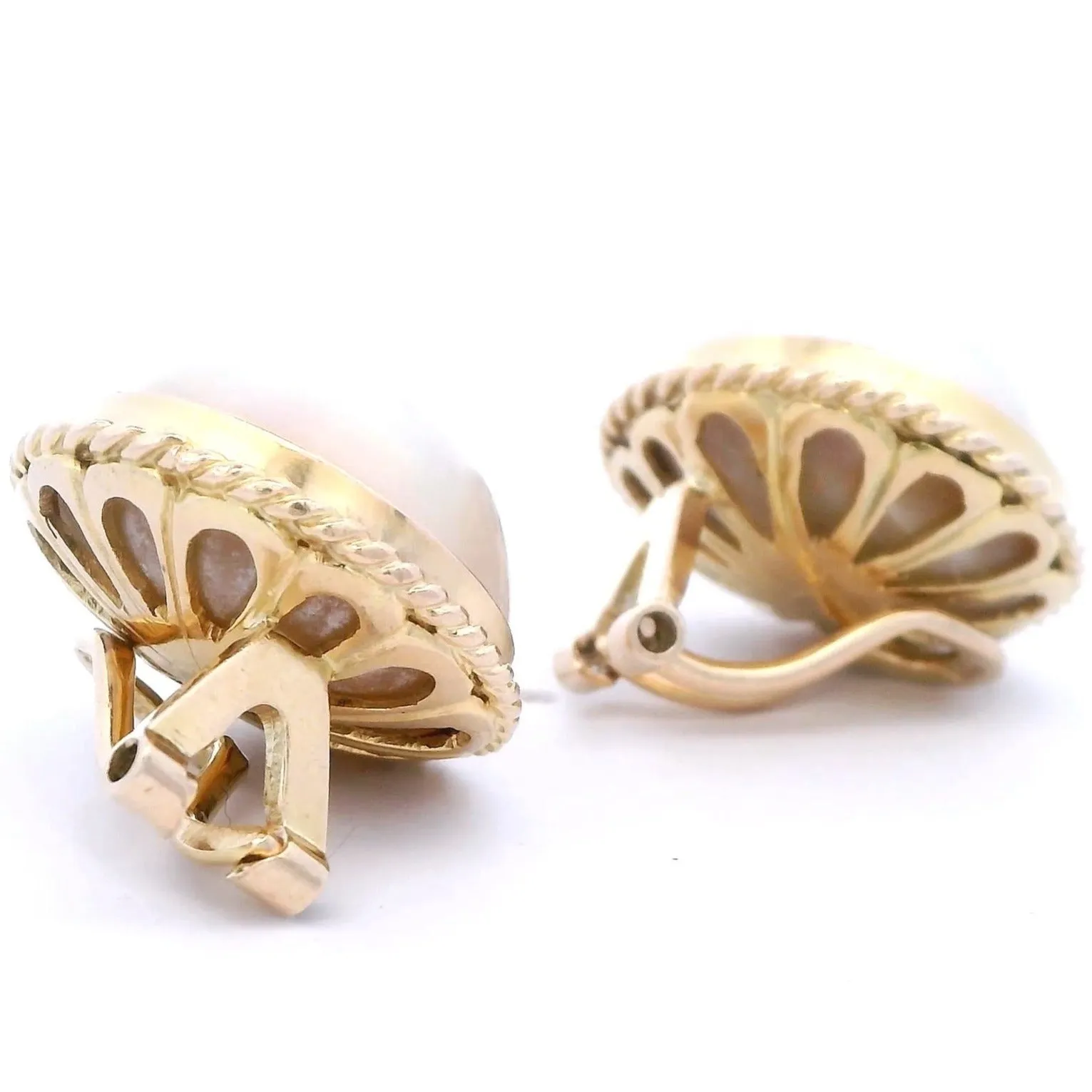 Luxurious 14ct Yellow Gold Pearl Set Clip-On Earrings - Perfect for Weddings