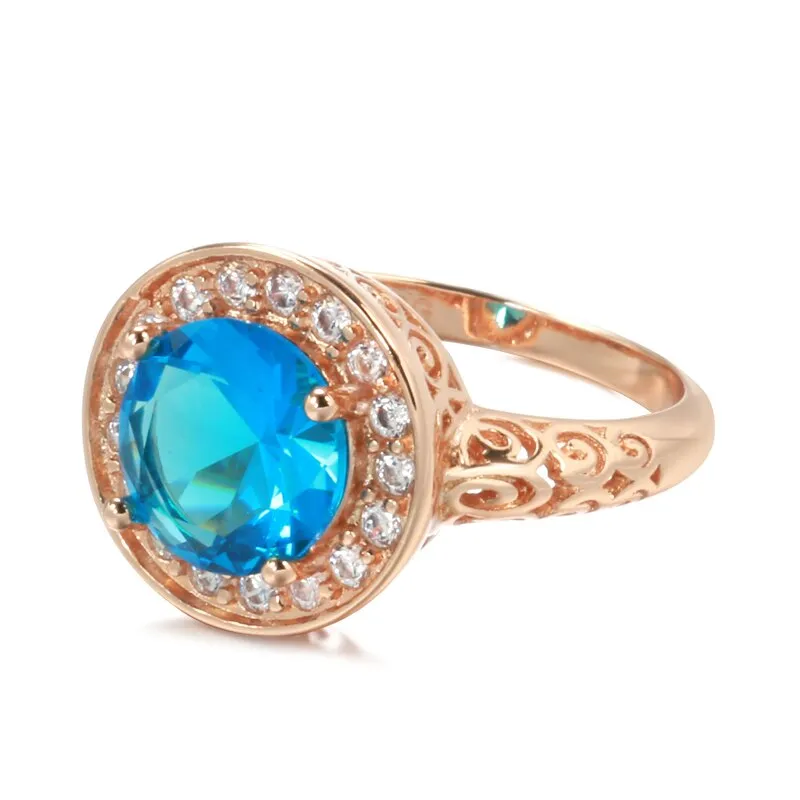 Luxury Blue Zircon Rings for Women
