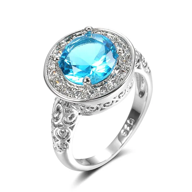 Luxury Blue Zircon Rings for Women