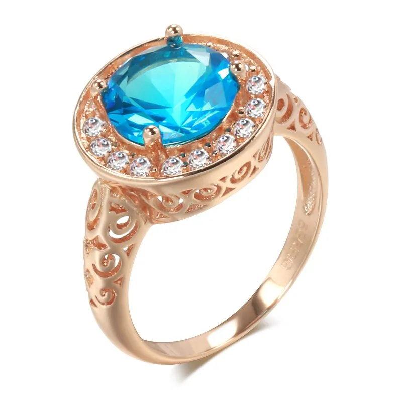 Luxury Blue Zircon Rings for Women