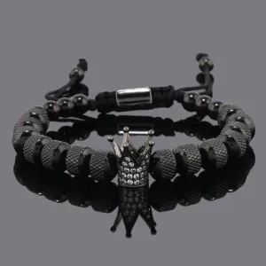 Luxury Crown Charms Stainless Steel Beads Bracelet