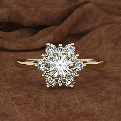 Luxury Female Snowflake Ring Fashion 925 Silver Yellow Rose Gold Color