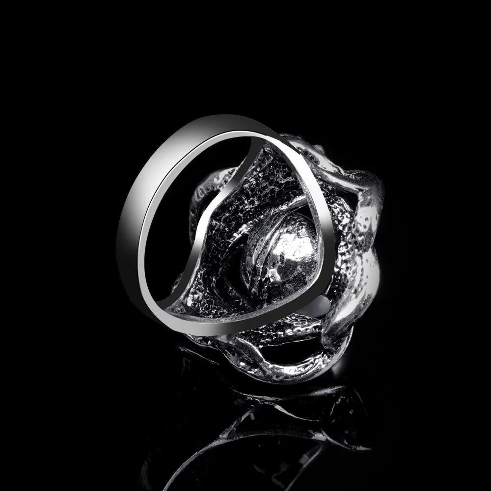 Luxury Hollowed Pearl Ring Women Bridal Wedding Jewelry