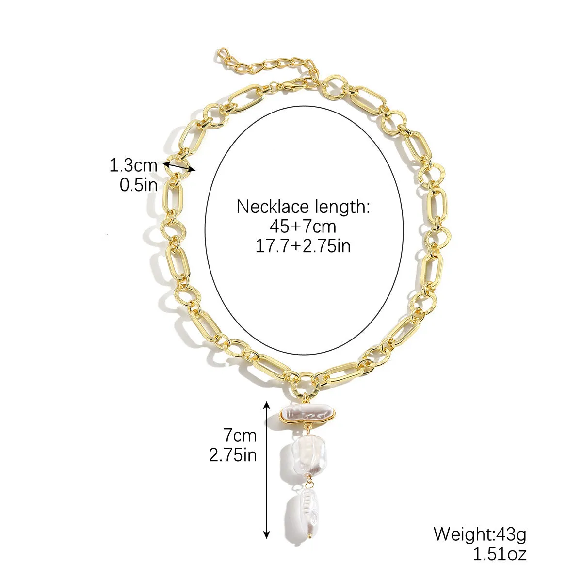 Luxury Pearl Necklace - Long Sweater Chain