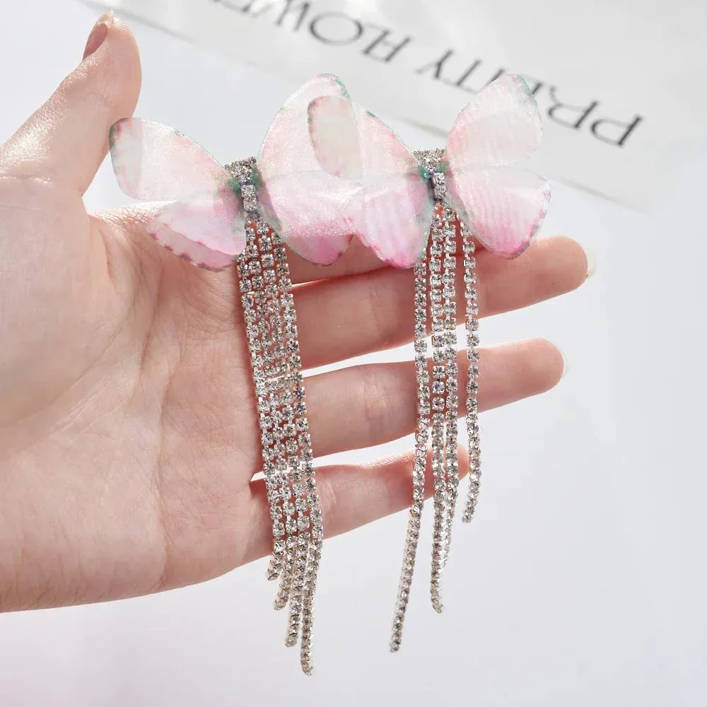 Luxury Rhinestone Tassel Earrings