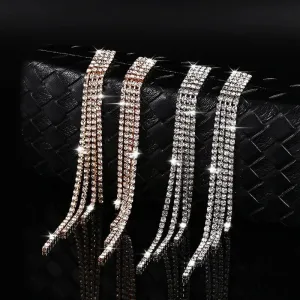 Luxury Rhinestone Tassel Earrings