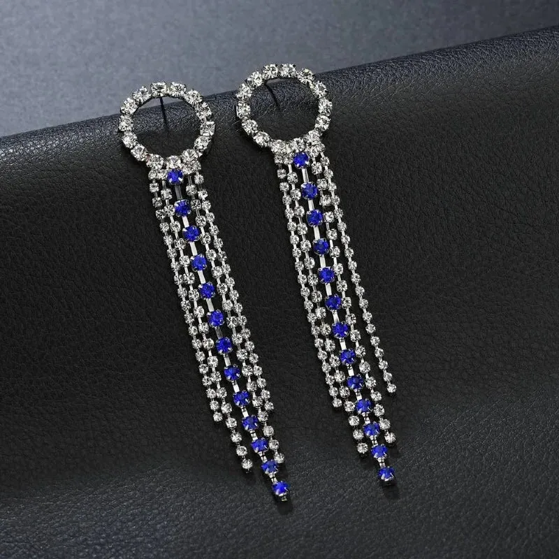 Luxury Rhinestone Tassel Earrings