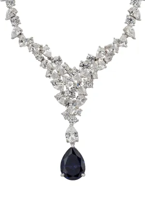 Lydia Statement Necklace Tanzanite Silver