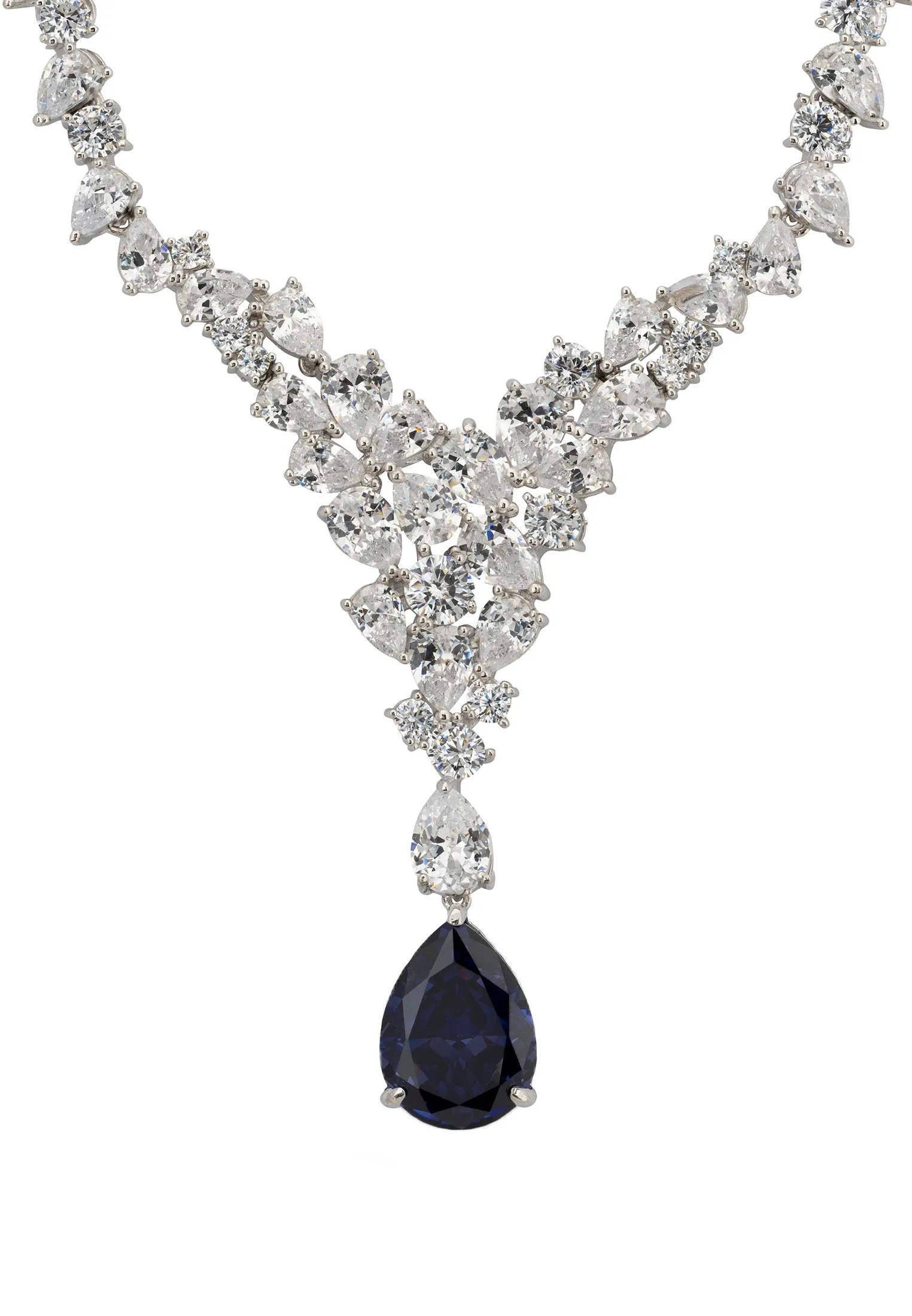 Lydia Statement Necklace Tanzanite Silver