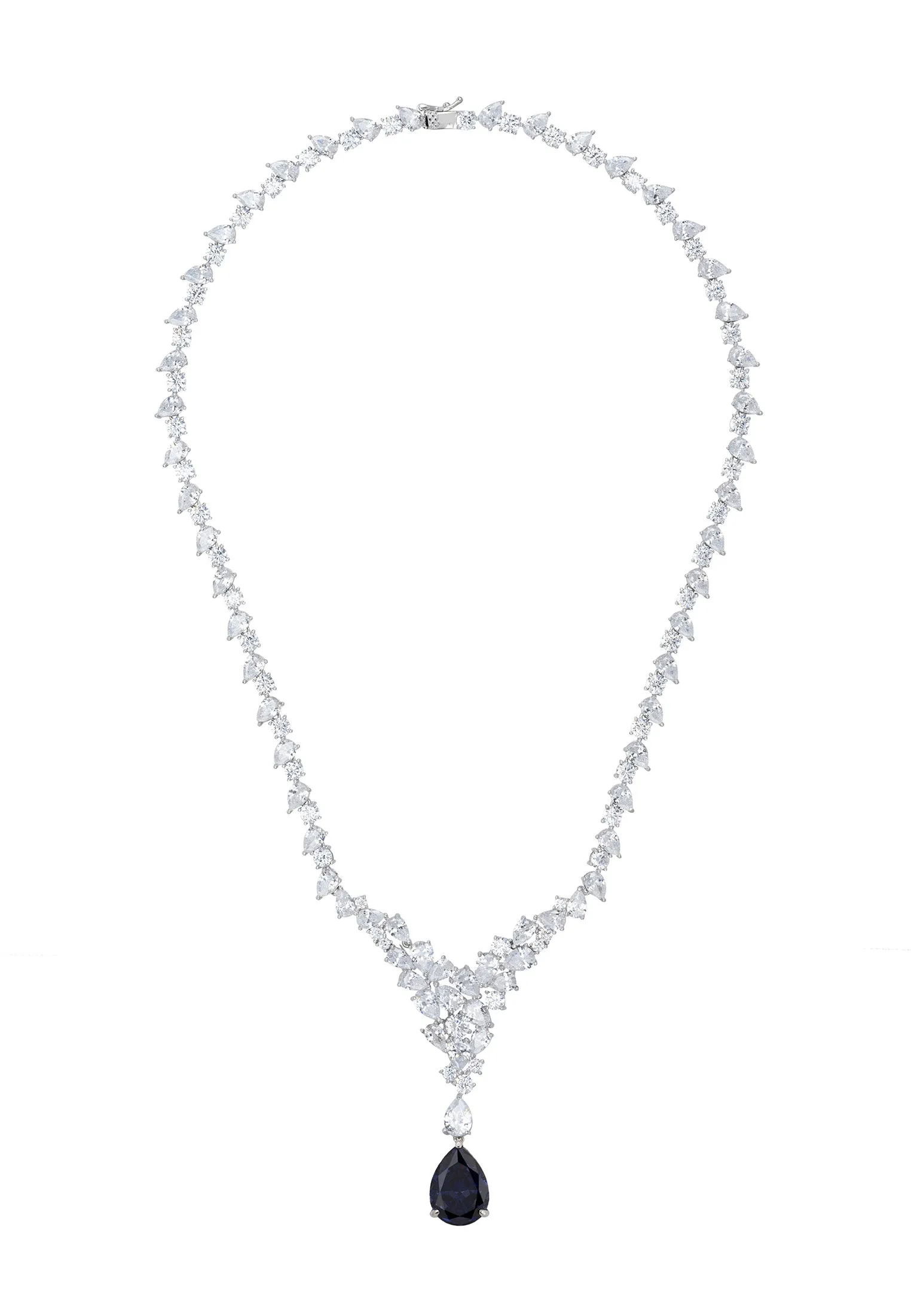 Lydia Statement Necklace Tanzanite Silver