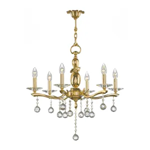 Majestic Chandelier - 6 Bulbs - Gold