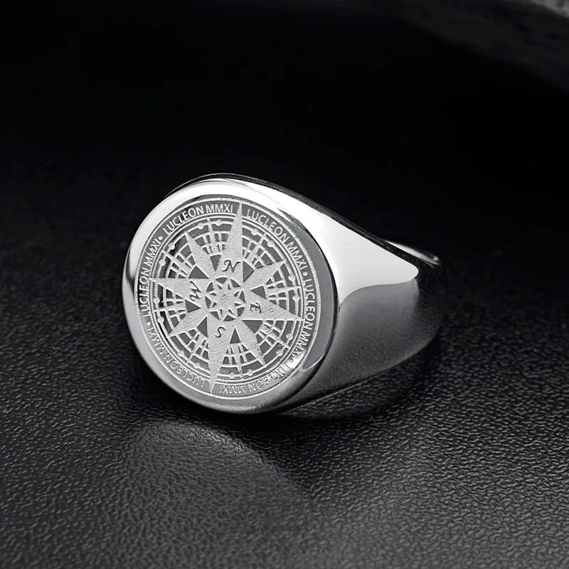 Mens Compass fashion Ring