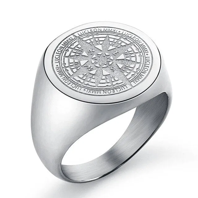 Mens Compass fashion Ring