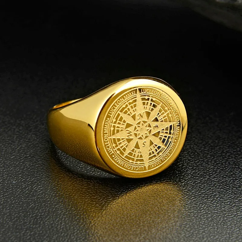 Mens Compass fashion Ring