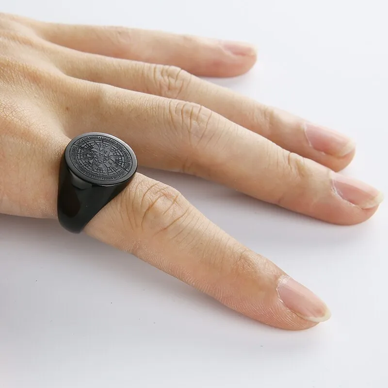 Mens Compass fashion Ring