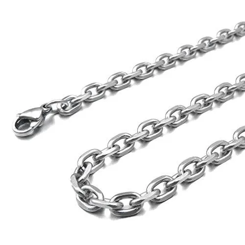 Men's Stainless Steel Pendant Necklace Girl Skull in Mirror