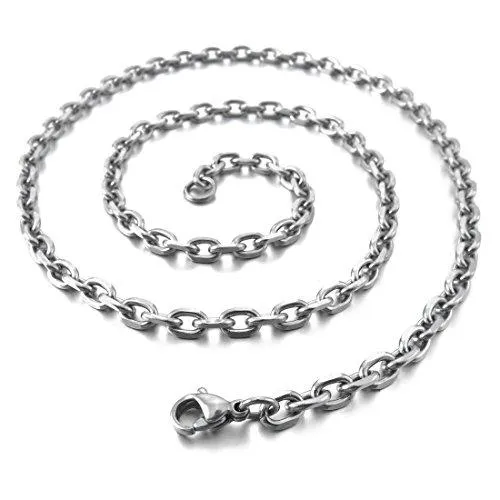 Men's Stainless Steel Pendant Necklace Girl Skull in Mirror