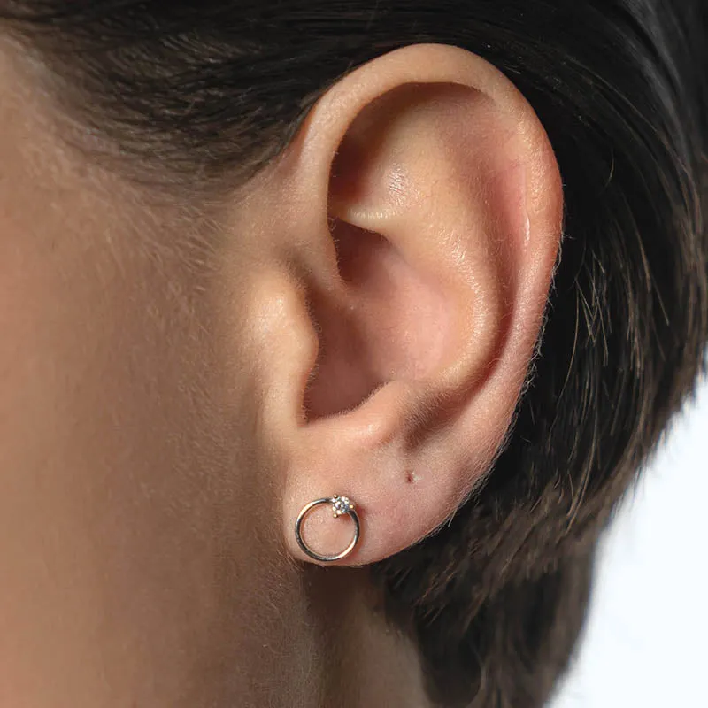 Mini Chic Sterling Silver Earrings plated in Rhodium