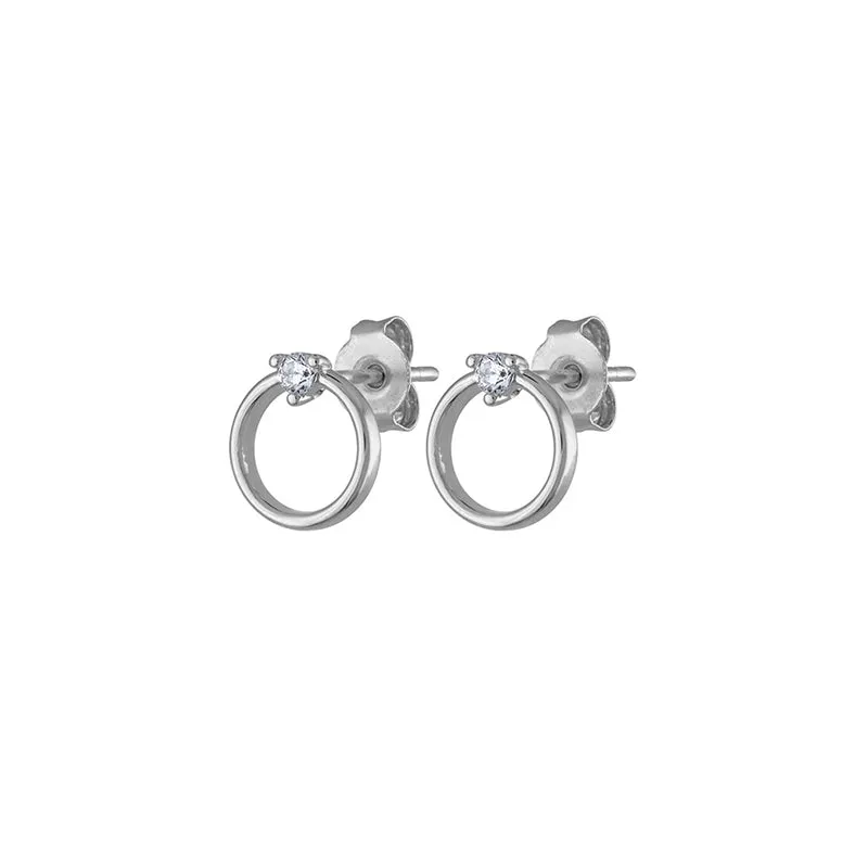 Mini Chic Sterling Silver Earrings plated in Rhodium