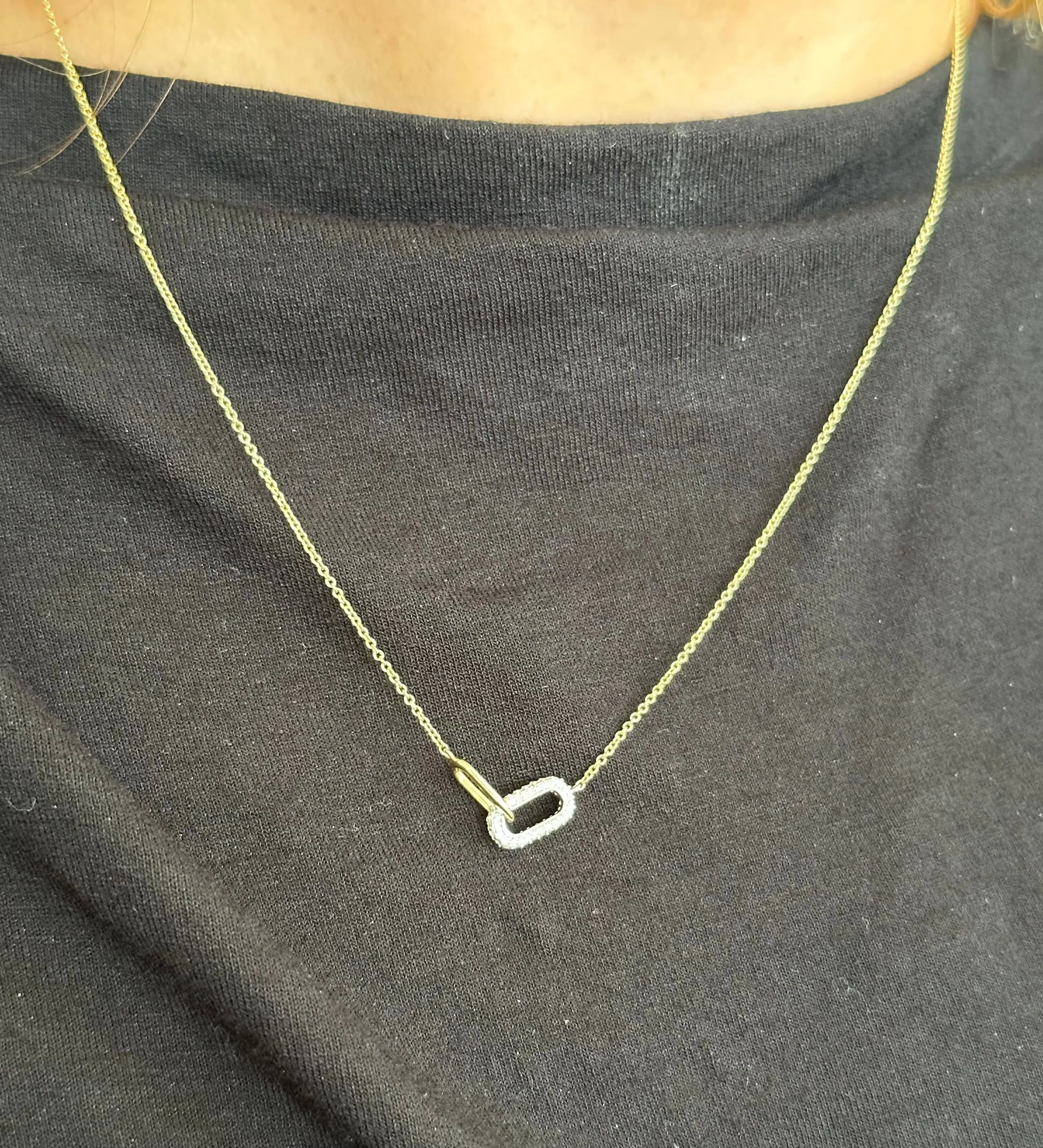 Mini Diamond   Gold Legend Linked Necklace