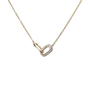 Mini Diamond   Gold Legend Linked Necklace