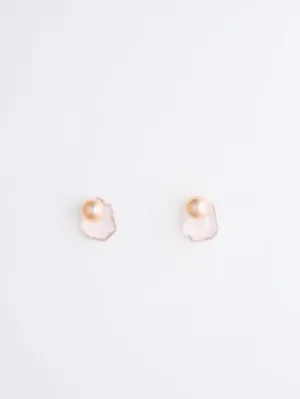 miragePierced earrings rose quartz shield