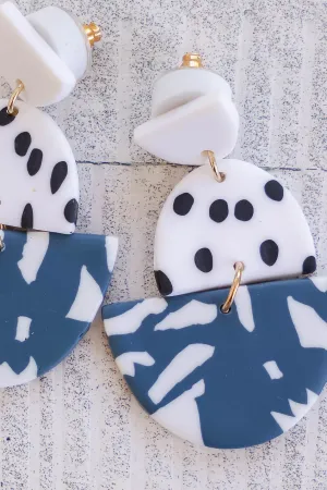 Mod Moment Drop Earrings - Navy